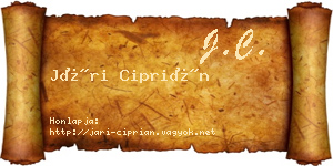 Jári Ciprián névjegykártya